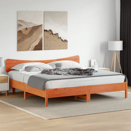 Vidaxl hoofdbord 180 cm massief grenenhout wasbruin
