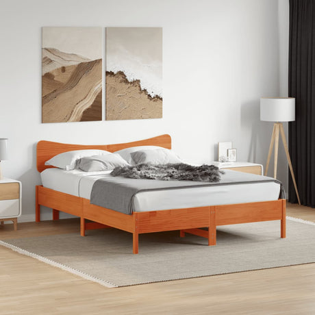 Vidaxl hoofdbord 160 cm massief grenenhout wasbruin