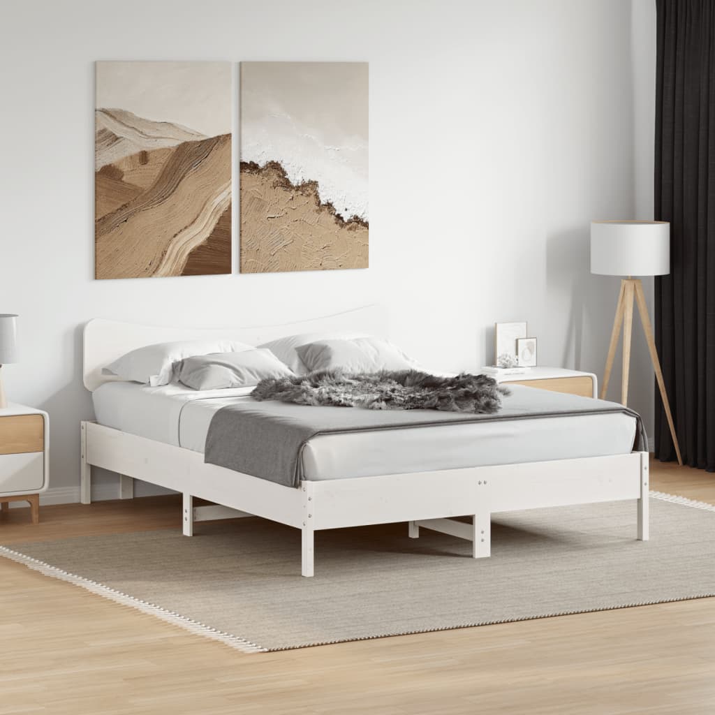 Vidaxl hoofdbord 150 cm massief grenenhout wit