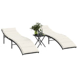 Vidaxl ligbedden 2 st met tafel poly rattan zwart