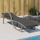 Vidaxl ligbed met kussen 60x199x42 cm poly rattan lichtgrijs