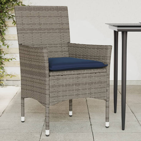 Vidaxl tuinstoelen 2 st met kussens poly rattan grijs