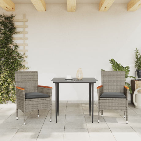 Vidaxl tuinstoelen 2 st met kussens poly rattan grijs