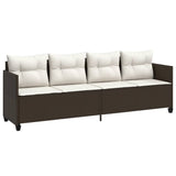 Vidaxl ligbed met kussens poly rattan bruin
