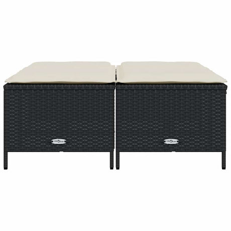 Vidaxl tuinkrukken met kussens 4 st poly rattan zwart