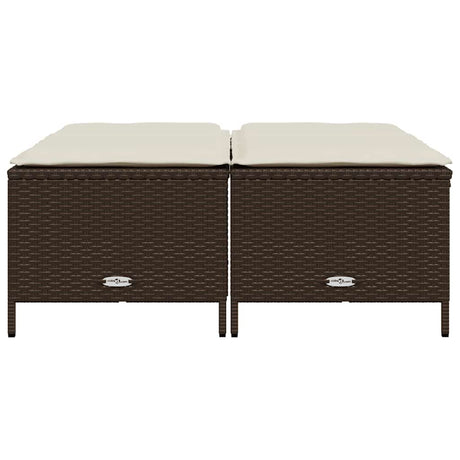 Vidaxl tuinkrukken met kussens 4 st poly rattan bruin