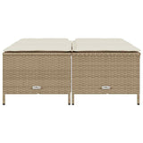 Vidaxl tuinkrukken met kussens 4 st poly rattan beige