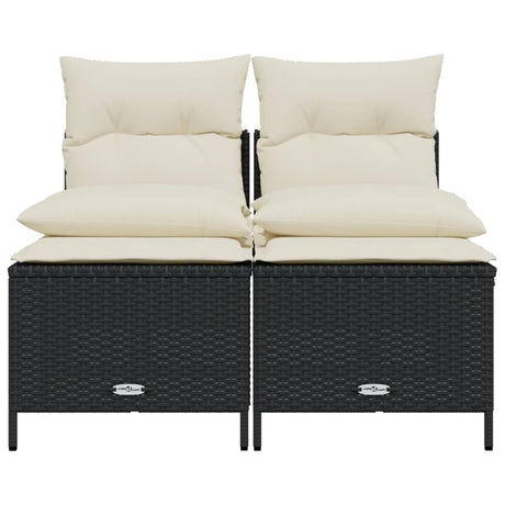 Vidaxl 4-delige loungeset met kussens poly rattan zwart