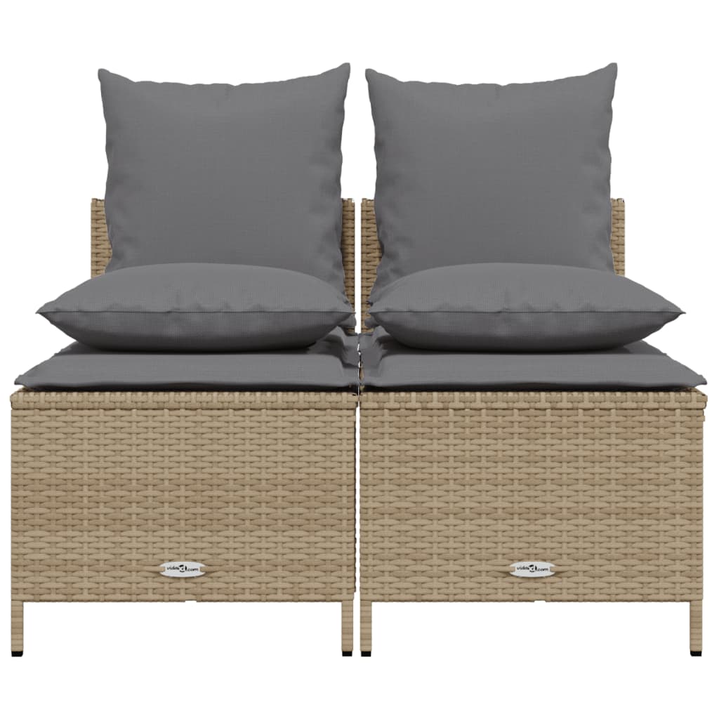Vidaxl 4-delige loungeset met kussens poly rattan beige