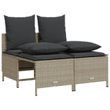 Vidaxl 4-delige loungeset met kussens poly rattan lichtgrijs
