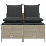 Vidaxl 4-delige loungeset met kussens poly rattan lichtgrijs