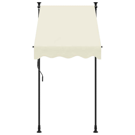 Vidaxl luifel uittrekbaar 100x150 cm stof en staal crèmekleurig