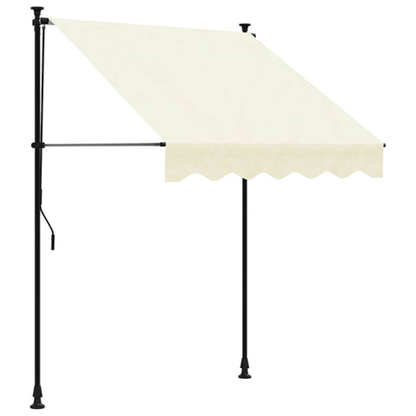 Vidaxx ausziehbare Markise 150x150 cm Stoff und Stahl cremefarben