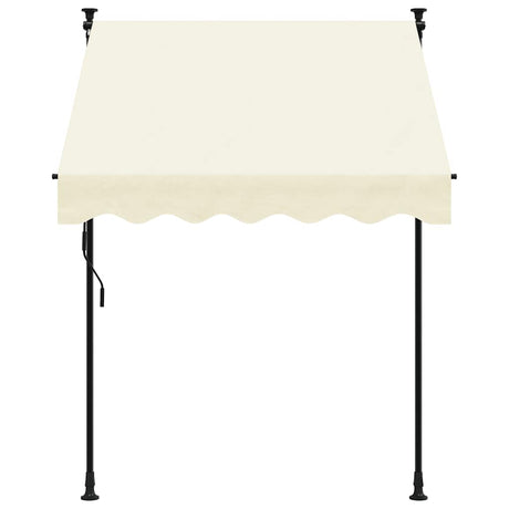 Vidaxx ausziehbare Markise 150x150 cm Stoff und Stahl cremefarben