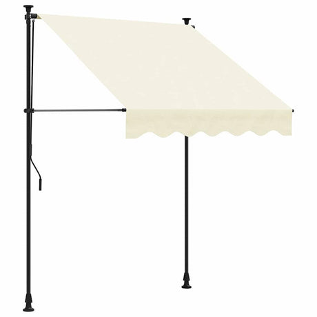 Vidaxx ausziehbare Markise 200x150 cm Stoff und Stahl cremefarben