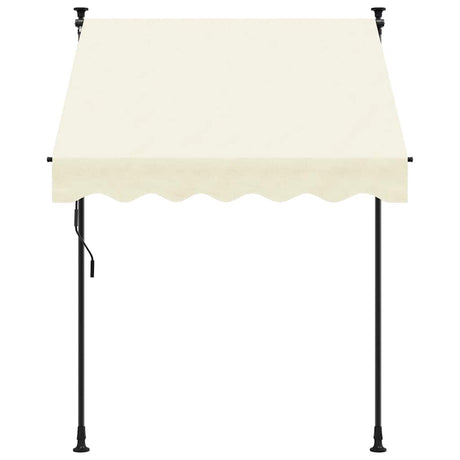 Vidaxx ausziehbare Markise 200x150 cm Stoff und Stahl cremefarben