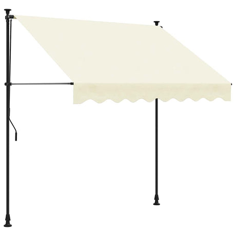 Vidaxx ausziehbare Markise 250x150 cm Stoff und Stahl cremefarben