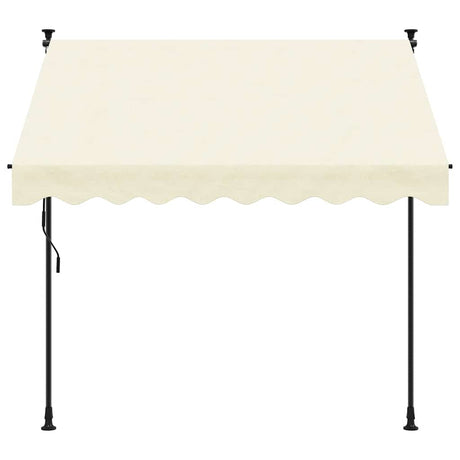 Vidaxx ausziehbare Markise 250x150 cm Stoff und Stahl cremefarben