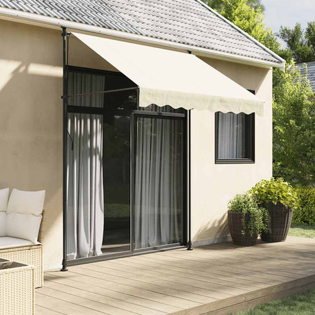 Vidaxx ausziehbare Markise 250x150 cm Stoff und Stahl cremefarben