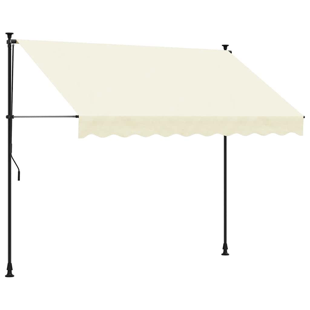 VidaXL Ausziehbare Markise 300x150 cm Stoff und Stahl cremefarben