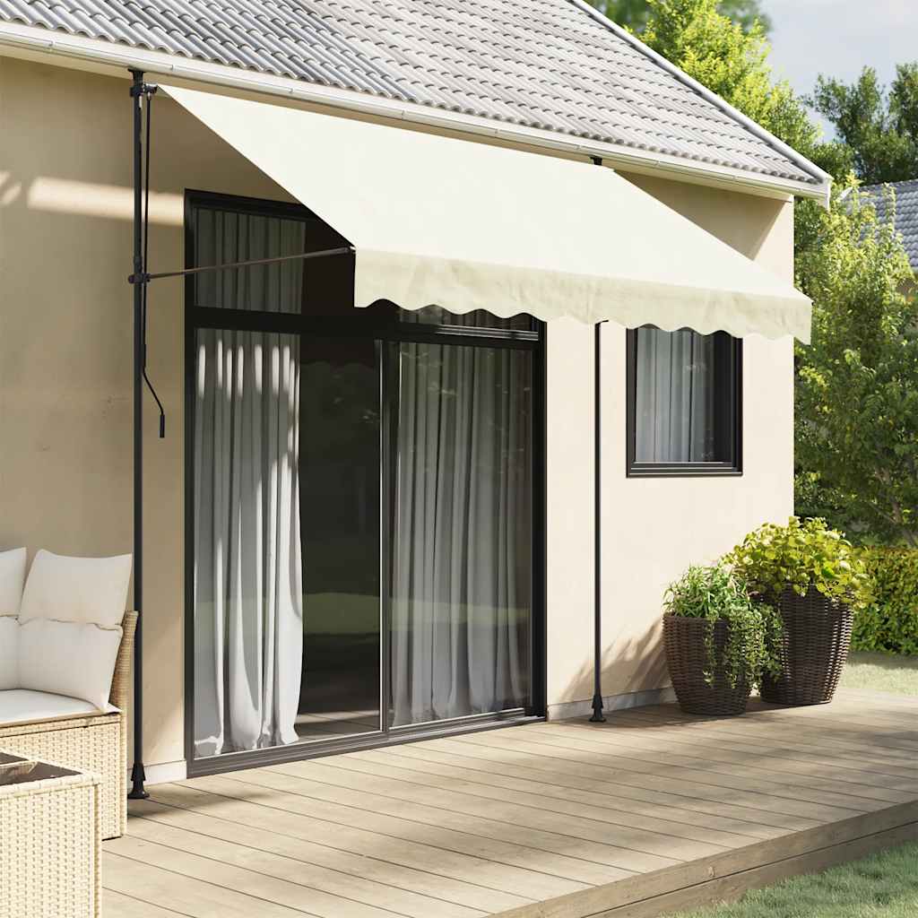 VidaXL Ausziehbare Markise 300x150 cm Stoff und Stahl cremefarben