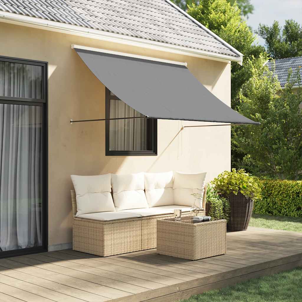 Vidaxx ausziehbare Markise 250x150 cm Stoff und Stahl Anthrazit