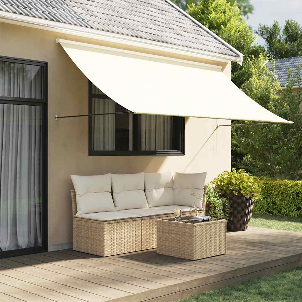 Vidaxx ausziehbare Markise 300x150 cm Stoff und Stahl cremefarben