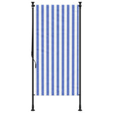 Vidaxxl Außenrollo 100x270 cm Stoff und Stahl blau und weiß