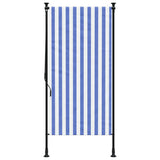 Vidaxxl Außenrollo 120x270 cm Stoff und Stahl blau und weiß
