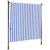 Vidaxxl Außenrollo 150x270 cm Stoff und Stahl blau und weiß