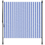 Vidaxxl Außenrollo 150x270 cm Stoff und Stahl blau und weiß
