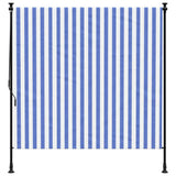 Vidaxxl Außenrollo 200x270 cm Stoff und Stahl blau und weiß