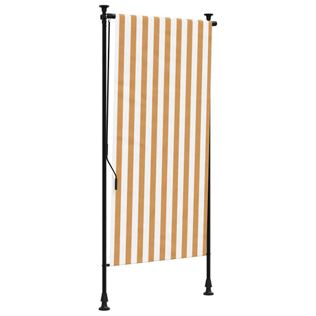 Vidaxxl Außenrollo 100x270 cm Stoff und Stahl Orange und Weiß