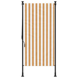 Vidaxxl Außenrollo 100x270 cm Stoff und Stahl Orange und Weiß