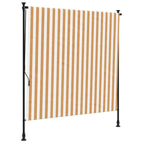 Vidaxxl Außenrollo 150x270 cm Stoff und Stahl Orange und Weiß