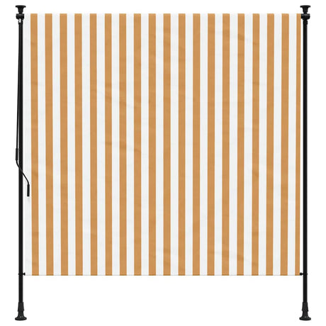 Vidaxxl Außenrollo 200x270 cm Stoff und Stahl Orange und Weiß