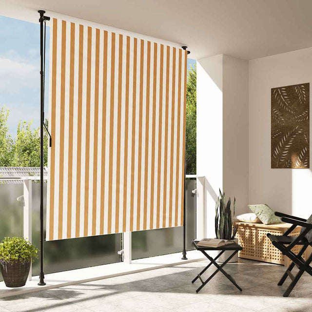 Vidaxxl Außenrollo 200x270 cm Stoff und Stahl Orange und Weiß