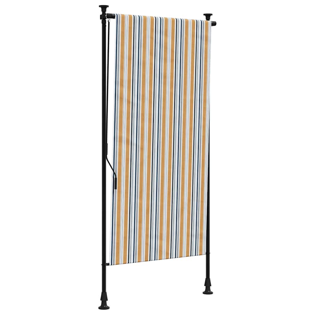 Vidaxxl Außenrollo 100x270 cm Stoff und Stahl Gelb und Weiß