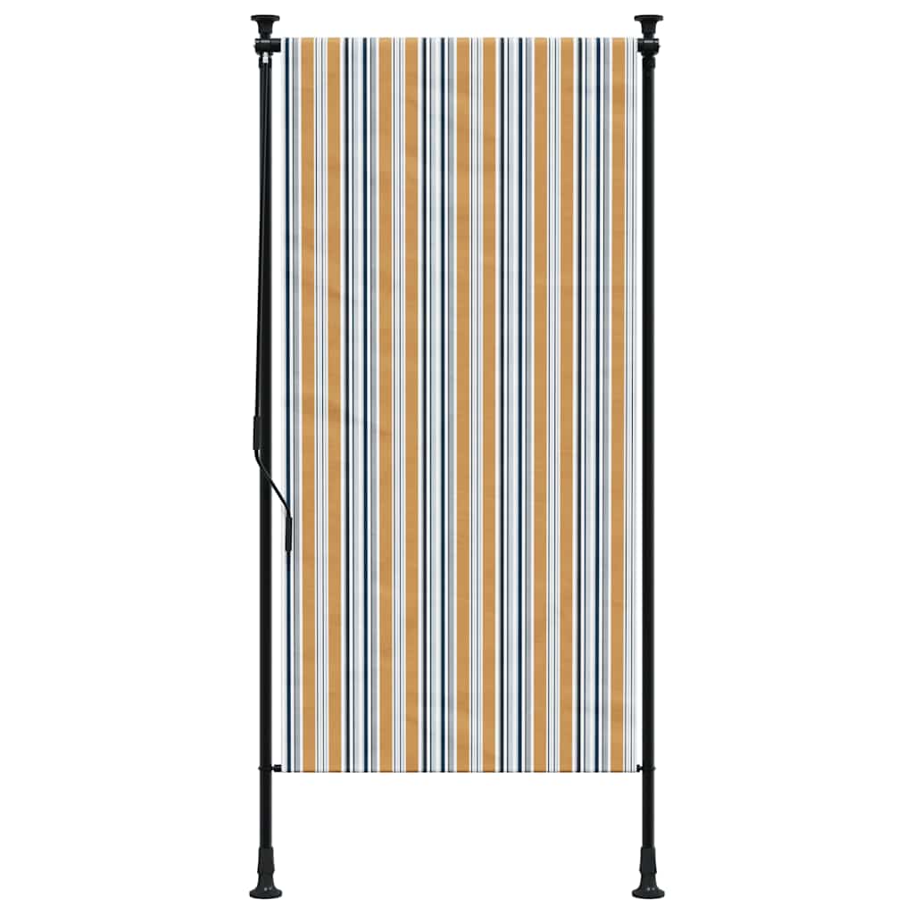 Vidaxxl Außenrollo 100x270 cm Stoff und Stahl Gelb und Weiß