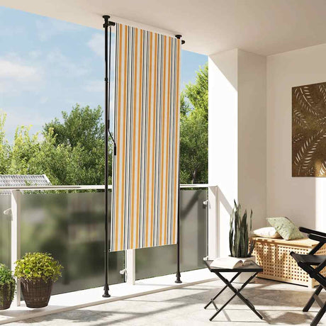 Vidaxxl Außenrollo 120x270 cm Stoff und Stahl Gelb und Weiß