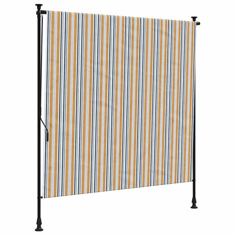 Vidaxxl Außenrollo 150x270 cm Stoff und Stahl Gelb und Weiß