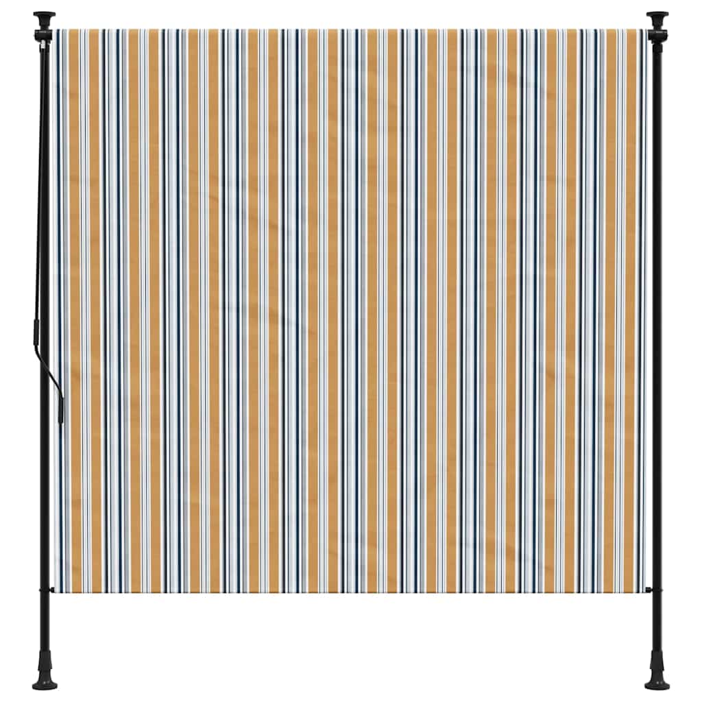 Vidaxxl Außenrollo 150x270 cm Stoff und Stahl Gelb und Weiß