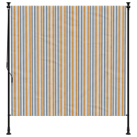 Vidaxxl Außenrollo 150x270 cm Stoff und Stahl Gelb und Weiß