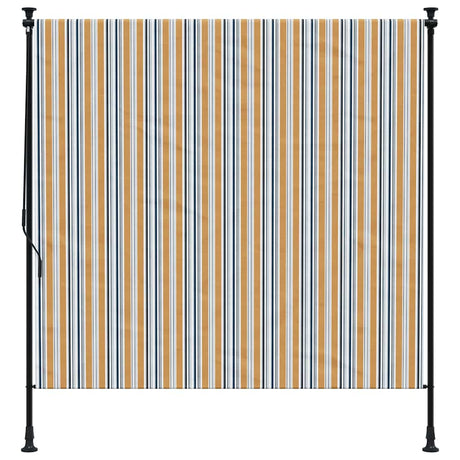 Vidaxxl Außenrollo 200x270 cm Stoff und Stahl Gelb und Weiß