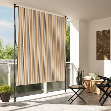 Vidaxxl Außenrollo 200x270 cm Stoff und Stahl Gelb und Weiß