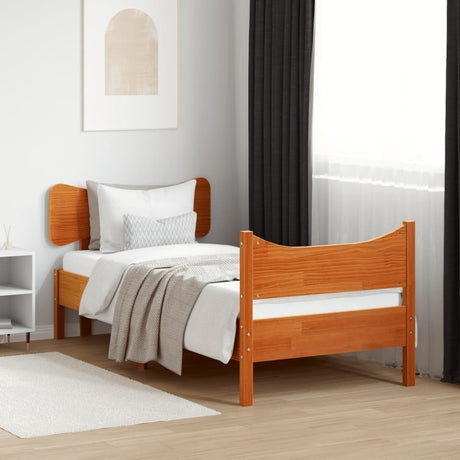 Vidaxl bedframe zonder matras massief grenenhout wasbruin 90x190 cm