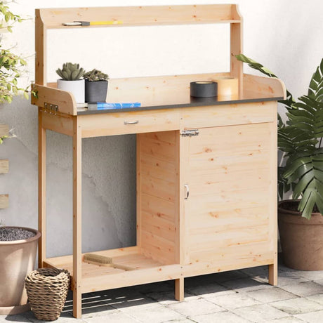 Vidaxx Pflanztisch mit Schrank 110,5x45x124,5 cm massives Kiefernholz