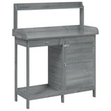 Vidaxx Pflanztisch mit Schrank 110,5x45x124,5 cm massives Kiefernholz grau