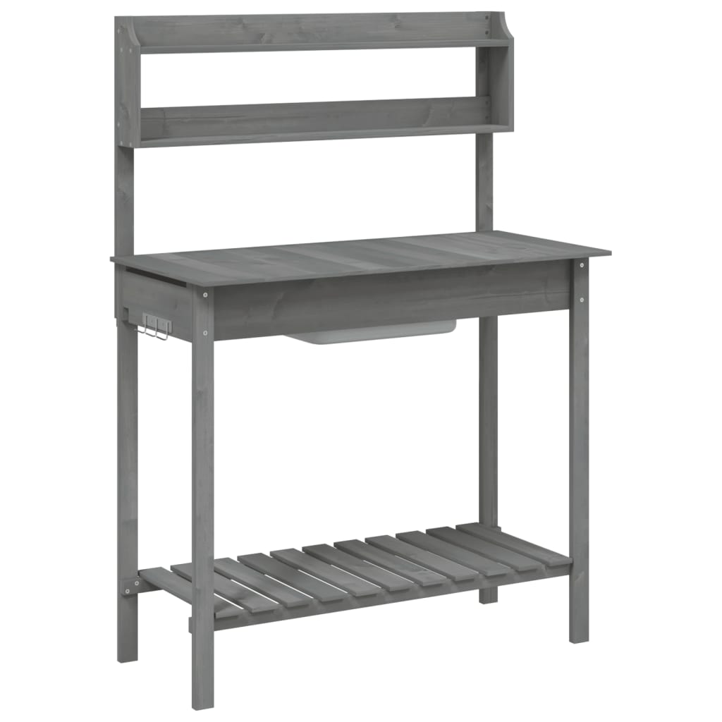 Vidaxx Pflanztisch mit Waschbecken 147,5x44x139,5 cm Kieferngrau