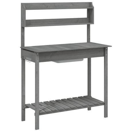 Vidaxx Pflanztisch mit Waschbecken 147,5x44x139,5 cm Kieferngrau